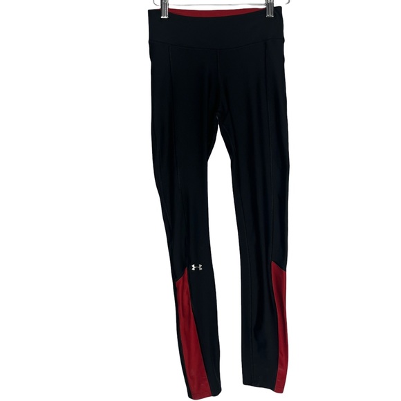 28) Under Armour Black & Red Wisconsin Badger Athletic Workout Tights Legging XS - Picture 2 of 12